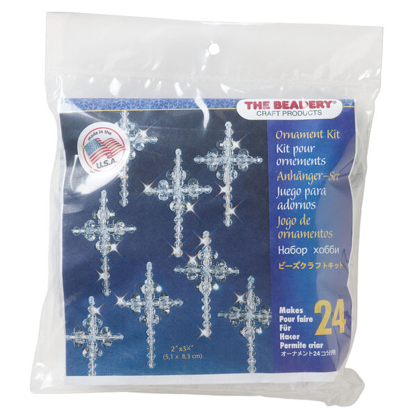 Ornament kit 1pkg1 The Beadery&reg; polystyrene, crystal crosses, mixed colors, ornament (5536). image number 0