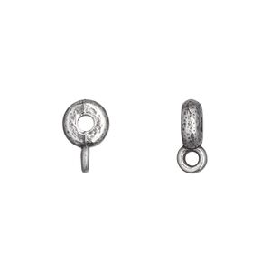 Bead, TierraCast&reg;, pewter (tin-based alloy), 8x3mm hammered rondelle, with closed loop. Sold per pkg of 4.