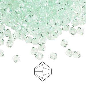 Bead 720pk chrysolite, Preciosa Czech crystal 4mm bicone