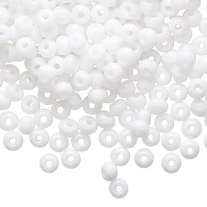 Seed bead, Preciosa Ornela Czech glass, pkg/50g, #6 rocaille, opaque white, (03050).