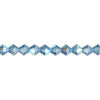 Bead 1pkg24 Malibu blue AB, Preciosa Czech crystal, 5mm bicone image number 0