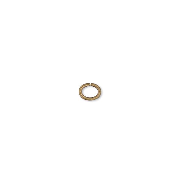 Jump ring 1pkg500 gold-plated, 6x4mm oval, 18 gauge / 4.1x2mm inside diameter / brass / antique image number 0