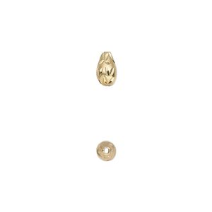 Bead 1pkg1 "vermeil" sterling silver, 7x4mm teardrop