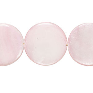 Mother-of-pearl shell 1pkg1, puffed flat round bead 15 inch pale pink 19-20mm