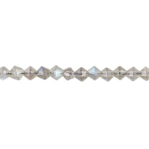 Labradorite 1pkg1, faceted bicone bead natural 15.5-16 inch 4mm