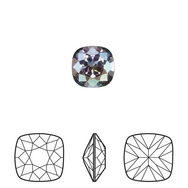 Fancy stone 1pk crystal iris mist foil back, Crystal Passions&reg; 10mm cushion 4470 image number 0