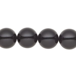 Pearl 30pk magic black, Preciosa Czech crystal 12mm round