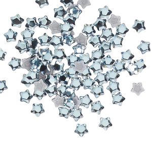 Flat back 720pk aquamarine foil back, Swarovski&reg; hotfix 4mm star flower 2754
