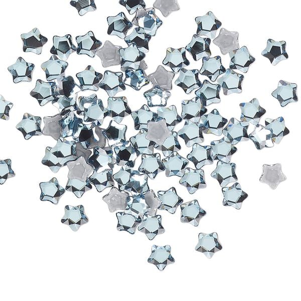 Flat back 720pk aquamarine foil back, Swarovski&reg; hotfix 4mm star flower 2754 image number 0