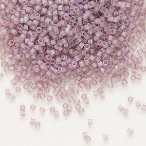 Seed bead, Delica&reg;, glass, pkg/7.5g, #11 round, translucent matte rainbow smoky amethyst (DB-0857).