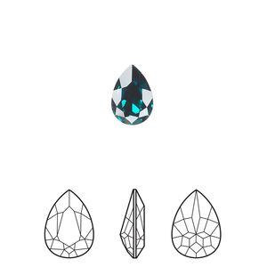 Fancy stone 144pk emerald foil back, Swarovski&reg; 10x7mm pear 4320