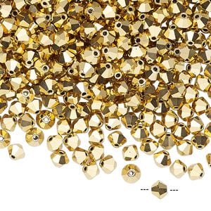 Bead 720pk crystal aurum 2X, Preciosa Czech crystal 4mm bicone