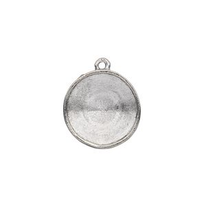 Drop, Almost Instant Jewelry&reg;, antiqued pewter (tin-based alloy), 18mm round with 16mm rivoli setting. Sold individually.