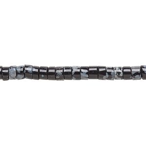 Snowflake obsidian 1pkg1, heishi bead natural 15.5-16 inch 4x2mm