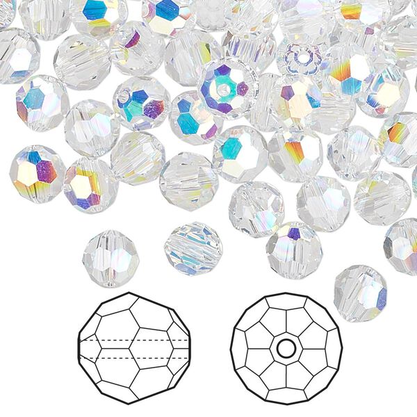 Bead 360pk crystal AB, Swarovski&reg; 6mm round 5000 image number 0