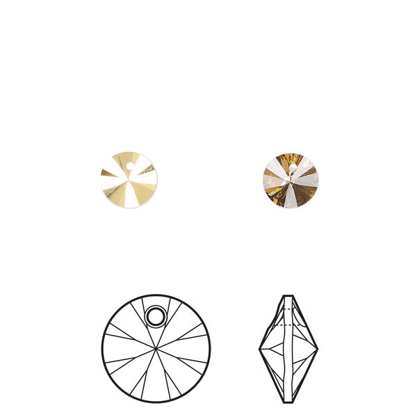 Drop 1pkg720 crystal aurum, Swarovski&reg;, 6mm pendant mini round disc 6428 image number 0