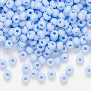 Seed bead, Preciosa Ornela, glass, opaque light blue, #6 rocaille. Sold per 500-gram pkg.