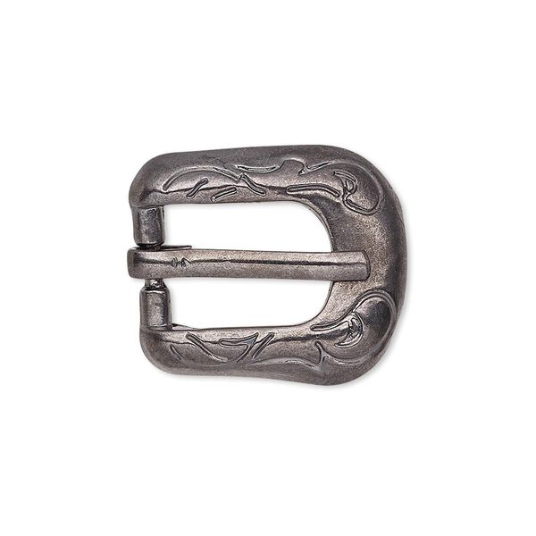 Clasp buckle 1pkg2 "pewter" (zinc alloy), 24x19mm, gunmetal finish 1-strand image number 0