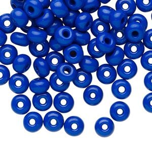 Seed bead, Preciosa Ornela Czech glass, pkg/500g, #2 rocaille, opaque blue, (33050).