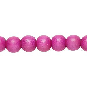 Bead 1pkg1, Taiwanese cheesewood (dyed / waxed), light purple, 7-8mm round, 15-1/2 to 16 inches.