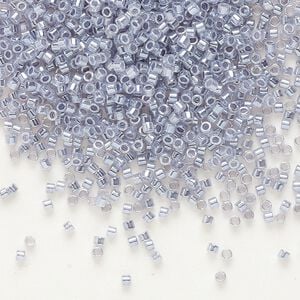 Seed bead, Delica&reg;, glass, pkg/7.5g, #11 round, opaque inside dyed color luster silver grey (DB-0242).