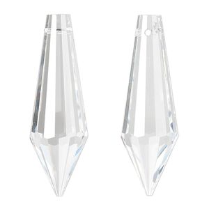Suncatcher 60pk clear, Asfour Crystal 38x12mm top-drilled faceted point