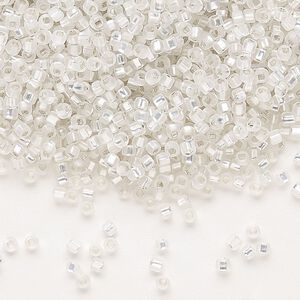Seed bead, Dyna-Mites&trade;, glass, pkg/1/2kg, #11 round, translucent silver-lined matte clear, (64MA:SR 11/0 SR).