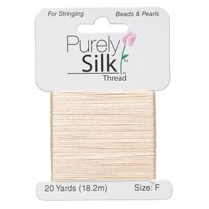 Thread, Purely Silk&trade;, pink, size F. Sold per 20-yard card.