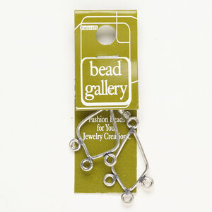 Drop, antique silver-finished "pewter" (zinc-based alloy), 25x16mm kite with 1-3 loops. Sold per pkg of 2.