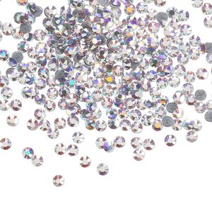 Flat back, Dance With Me&trade; crystal hotfix rhinestone, crystal AB, foil back, 2.3-2.5mm rose, SS8. Sold per pkg of 144 (1 gross).