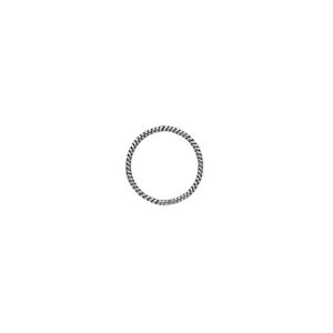 Jump ring 1pkg2 sterling silver, 11mm soldered closed twisted round, 20 gauge / 9.8mm inside diameter / antiqued
