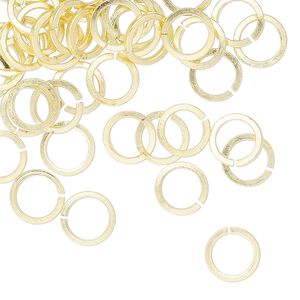 Jump ring 1pkg50 brass, 8mm hand-cut round / square wire, 18 gauge / 5.7mm inside diameter