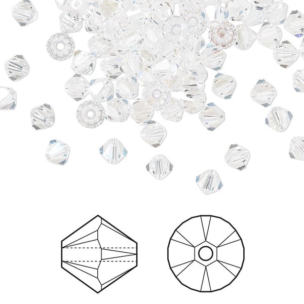 Bead 48pk crystal moonlight, Crystal Passions&reg; 4mm bicone 5328 image number 0
