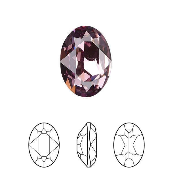 Fancy stone 1pk iris foil back, Crystal Passions&reg; 18x13mm oval 4120 image number 0