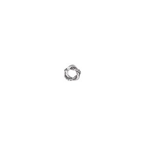 Jump ring 1pkg10 sterling silver, 5mm soldered closed round / twisted & smooth wire, 2mm inside diameter / antiqued