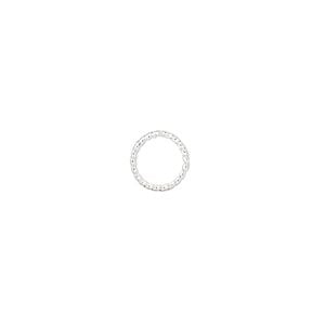 Jump ring 1pkg100 silver-plated, 8mm twisted round, 20 gauge / 6.7mm inside diameter / brass