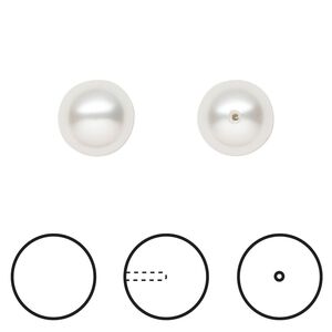 Pearl 1pkg4 moonlight, Crystal Passions&reg; 10mm half-drilled round 5818