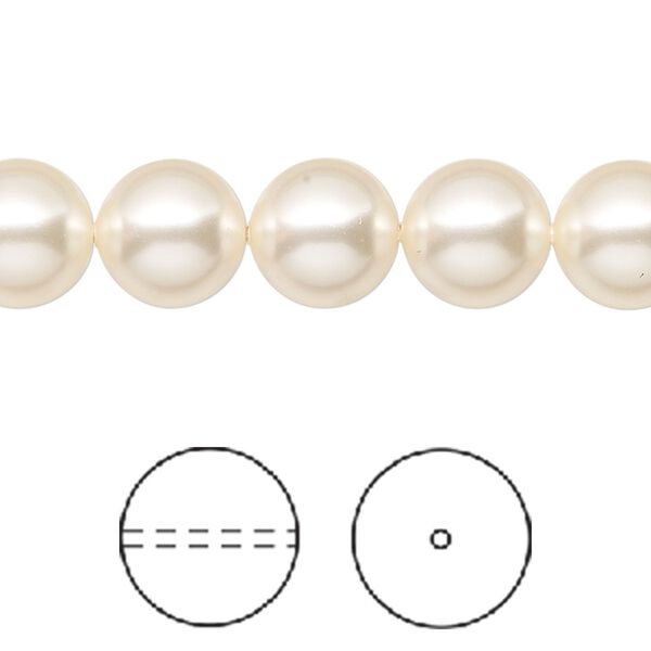 Pearl 25pk creamrose, Crystal Passions&reg; 10mm round 5810 image number 0