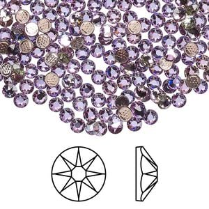 Flat back 144pk crystal vitrail light foil back, Crystal Passions&reg; hotfix 3-3.2mm round SS12 2078