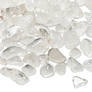 Quartz crystal 1pkg1lb, hand-cut undrilled inlay chip natural mix mini