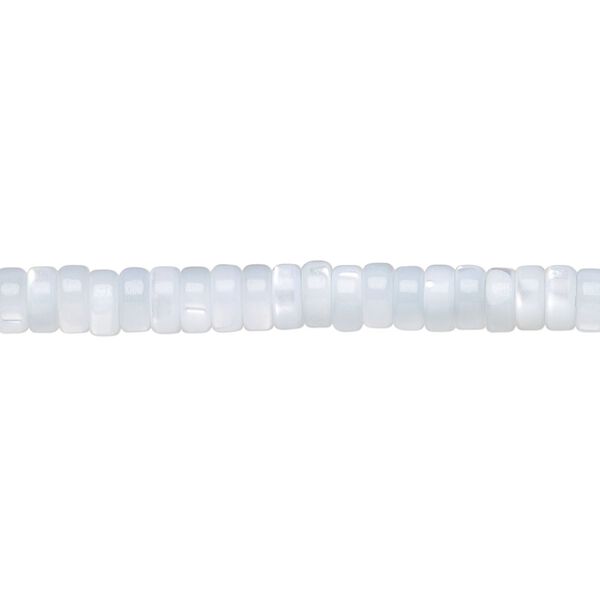 Mother-of-pearl shell 1pkg1, heishi bead 15.5 to 16 inch blue 5x2mm image number 0