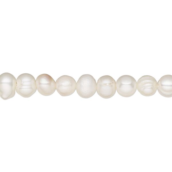 Pearl 1pkg1 freshwater, 5-6mm semi-round, 15.5-16 inch cultured white image number 0