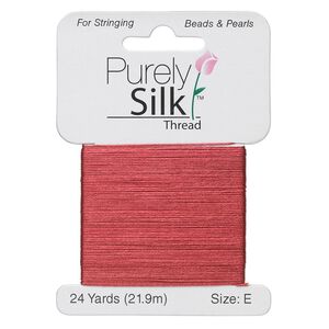 Thread, Purely Silk&trade;, maroon, size E. Sold per 24-yard card.