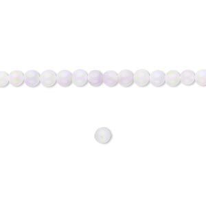 Mother-of-pearl shell 1pkg1, round bead 15.5 to 16 inch lavender 3mm