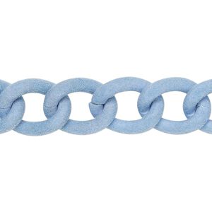Chain 1pkg1 curb, 13mm, aluminum / flocked lavender 24 inch