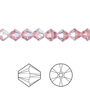 Bead 360pk light rose shimmer, Swarovski&reg; 6mm XILION bicone 5328