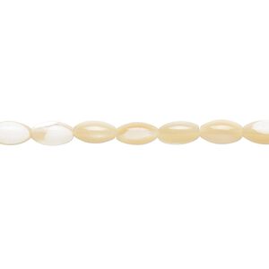 Mother-of-pearl shell 1pkg1, oval bead natural 15.5 to 16 inch 7x4mm