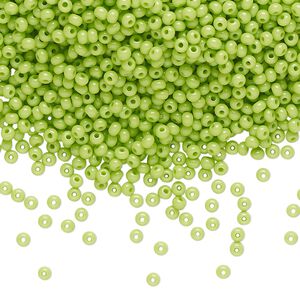Seed bead, Preciosa Ornela Czech glass, pkg/500g, #11 rocaille, opaque lime green, (53310).
