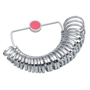 Ring sizer, chrome-finished steel, sizes 1-15. Sold individually.