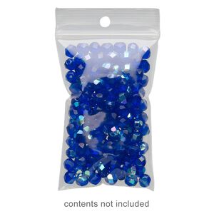 Bag, Tite-Lip&trade;, plastic, clear, 2x3-inch top zip with hole. Sold per pkg of 100.